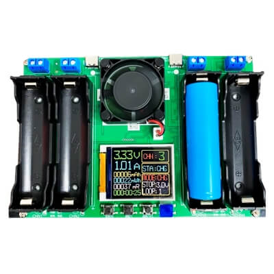 Тестер мощности литий-ионного аккумулятора 18650 на 4 батареи-3